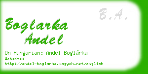 boglarka andel business card