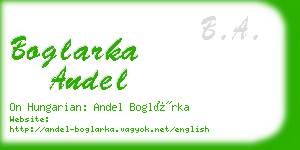 boglarka andel business card